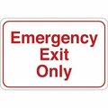 Bsc Preferred Emergency Exit Only 6 x 9'' Facility Sign SN203